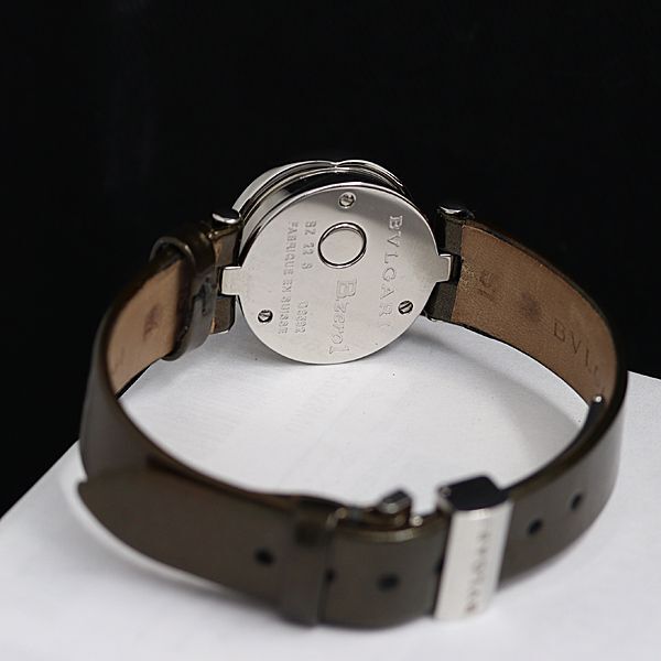 1円 保/箱付 稼働 良品 ブルガリ ビーゼロワン BZ22S QZ 黒文字盤 プッシュ式 レディース腕時計 OGH 6788100 4ANTの画像4