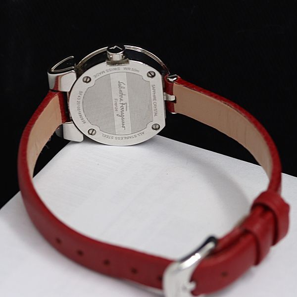 1円 箱付 稼働 良品 サルバトーレフェラガモ SF43 201001690939 QZ シルバー文字盤 レディース腕時計 OGH 0594000 4ERT_画像4