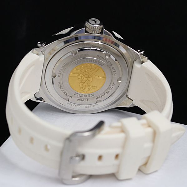 1円 保/箱付 稼働 良品 ケンテックス マリンマン シーホース2 S706M-20 AT/自動巻 シェル ダイバー200ｍ メンズ腕時計 OGH 0572000 4ERTの画像4