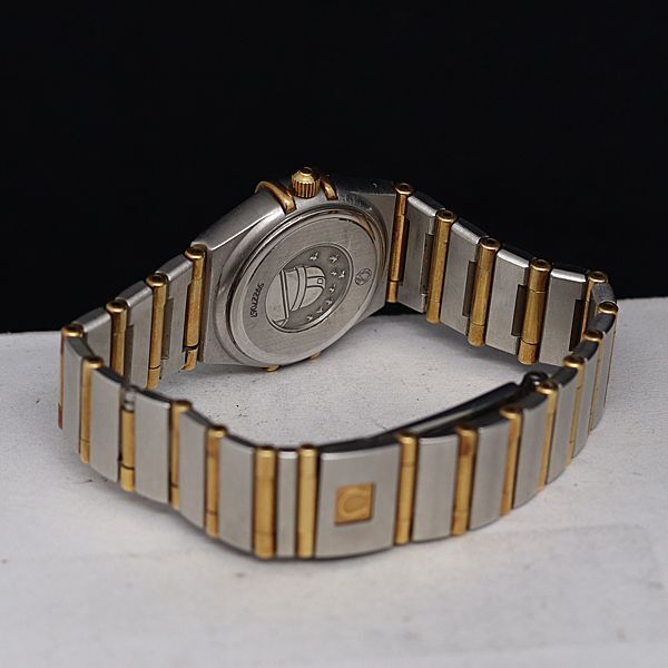 1円 稼動 良品 オメガ コンステレーション QZ ゴールド文字盤 フルバー レディース腕時計 OGI 0020900_画像4