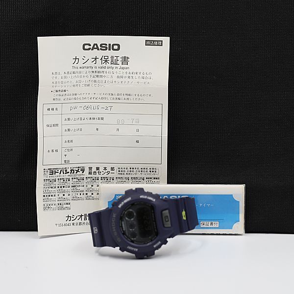 1円 保付き 稼働 カシオ Gショック QZ デジタル文字盤 フォックスファイヤー DW-096 ネイビー メンズ腕時計 KMR 6696000 4JWYの画像5