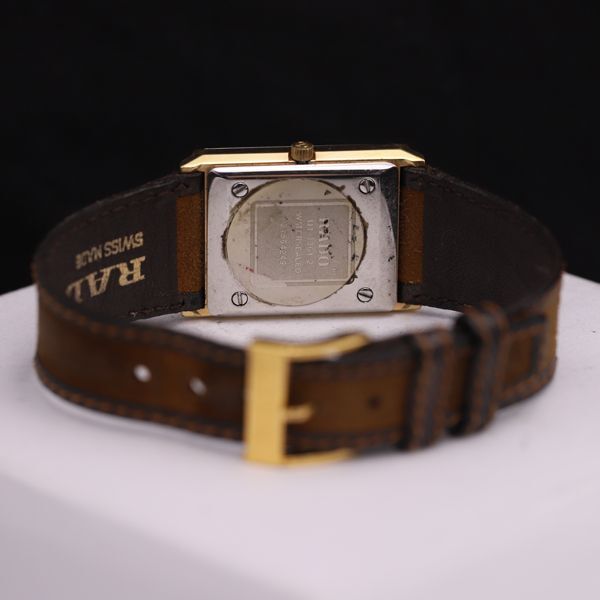 1 иен с ящиком работа Rado 111 3361.2 квадратное Date QZ Gold циферблат мужские наручные часы TKD 0572000 4ERT