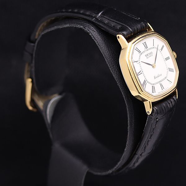 1 иен работа хорошая вещь Seiko Exceline 2320-6600 QZ белый циферблат ok tagon кожаный ремень женские наручные часы DOI 0539000 4ERT