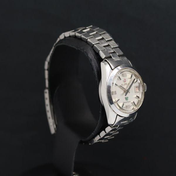 1円 手巻き ラドー グリーンホース 759-1 シルバー文字盤 デイト レディース腕時計 KRK 2343000 5ANT_画像2