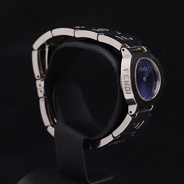 1円 稼働 フェンディ QZ 3050L ブルー文字盤 レディース腕時計 KMR 0088000 5MGT_画像2