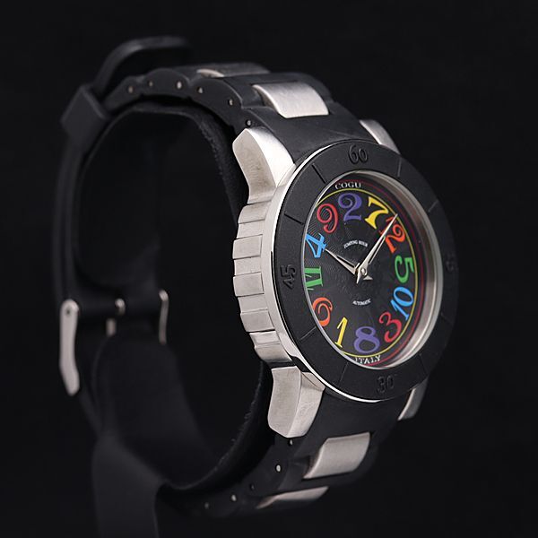 1 иен работа ko-gAT/ самозаводящиеся часы обратная сторона ske черный циферблат красочный мужские наручные часы KMR 0022000 5MGT