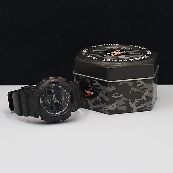 1 jpy box attaching operation superior article Casio G shock GA-100CG QZ black face Digi-Ana Black Raver men's wristwatch OGH 0495000 5BKY