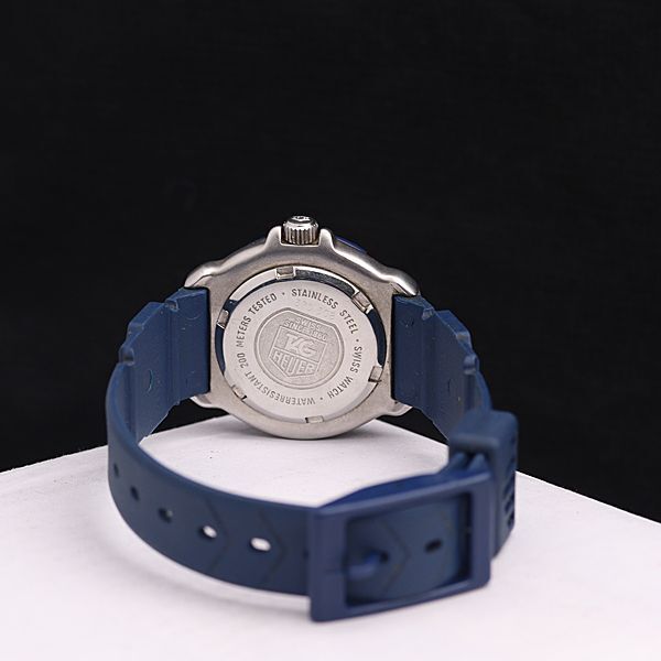 1円 稼働 タグホイヤー フォーミュラ1 プロフェショナル200MQZ ブルー文字盤 デイト 370.508 レディース腕時計 0023100 5MGT_画像4