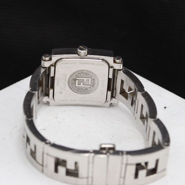 1 иен работа Fendi 072-6000L-478 квадратное QZ серебряный циферблат мужские наручные часы TKD 0275000 5ANT