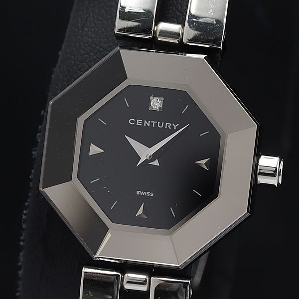 1 иен работа Century QZ черный циферблат время jem59149 SS 1P diamond женские наручные часы KMR 7251200 5TLT