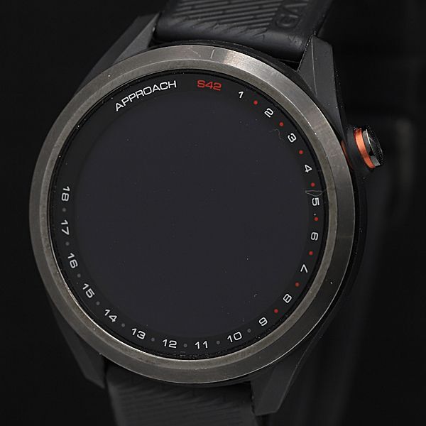 1円 ガーミン アプローチS42 充電式 デジタル文字盤 ラバーベルト メンズ腕時計 DOI 8611100 5MGY_画像1