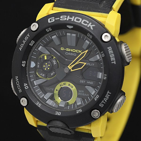 1円 稼働 良品 カシオ G-SHOCK GA-2000 QZ デジアナ ラウンド ラバーベルト メンズ腕時計 DOI 8611100 5MGY_画像1