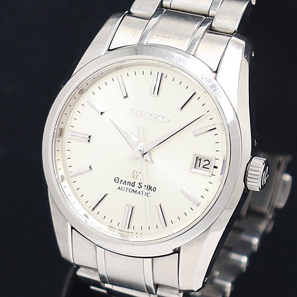 1 jpy operation superior article Seiko AT/ self-winding watch 9S55-0010 Grand Seiko Date silver face men's wristwatch 5985210 4PRT MTM