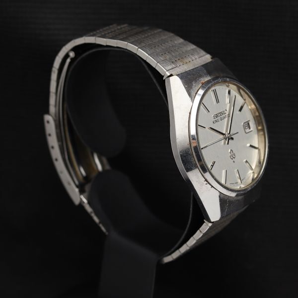 1 иен работа Seiko 4822-8010-G King кварц Date QZ серебряный циферблат мужские наручные часы TKD 8611100 5MGY