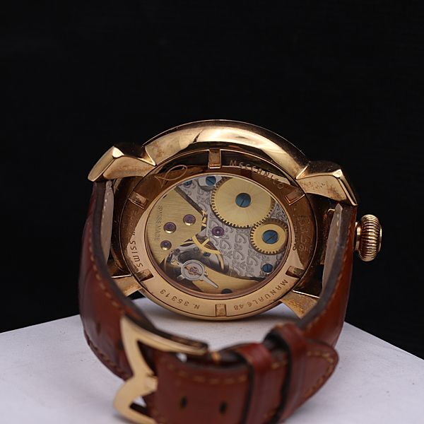 1 jpy box attaching operation GaGa Milano hand winding red face Manuale 48 men's wristwatch KMR 8611100 5MGY