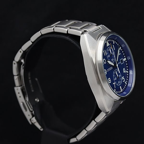 1 jpy guarantee / box / koma 2 attaching operation superior article Citizen record lable B642-S120772 blue face Date solar men's wristwatch NSY 2000000 5NBG1