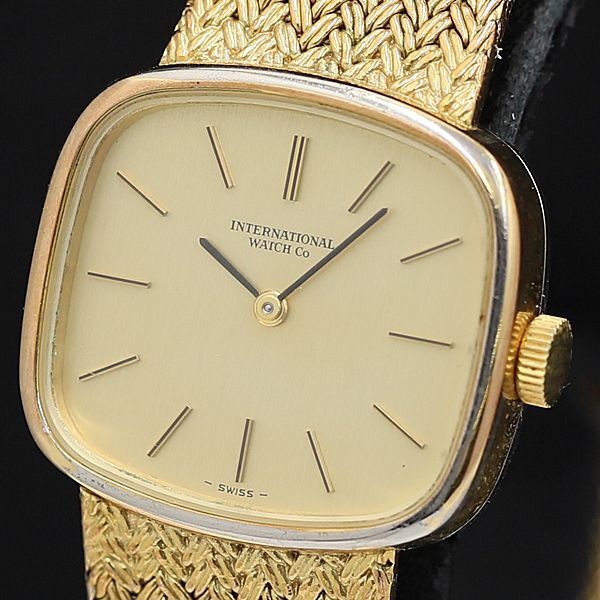 1 иен работа хорошая вещь IWC ручной завод Gold циферблат квадратный тип женские наручные часы DOI 8611100 5MGY