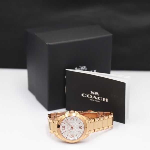 1 jpy operation QZ superior article box attaching Coach CA.67.7.34.0691 silver face lady's wristwatch KRK 0916000 5NBG1