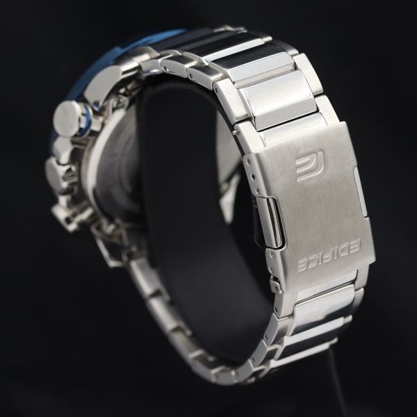 1円 稼働 良品 カシオ エディフィス 5512 EQB-800 ソーラー デイト ブラック文字盤 メンズ腕時計 TKD 0916000 5NBG1_画像3