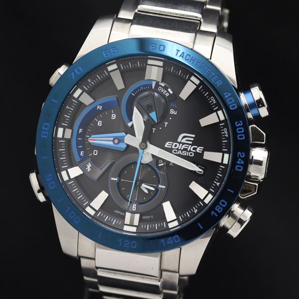 1 jpy operation superior article Casio Edifice 5512 EQB-800 solar Date black face men's wristwatch TKD 0916000 5NBG1