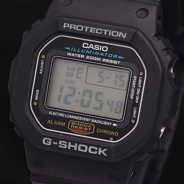 1円 稼働 良品 カシオ G-SHOCK イルミネーター DW-5600E QZ デジタル文字盤 ラバーベルト メンズ腕時計 DOI 0916000 5NBG1_画像1