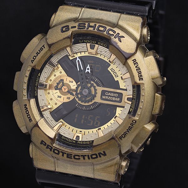 1円 稼働 カシオ G-SHOCK GA-110NE QZ デジアナ ラバーベルト メンズ腕時計 DOI 0916000 5NBG1_画像1