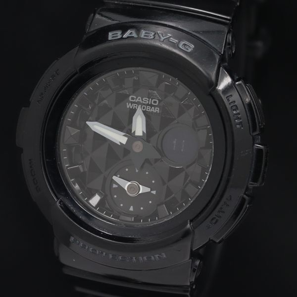 1円 稼働 カシオ ベビージー 5382 BGA-195 QZ ブラック文字盤 レディース腕時計 TKD 0916000 5NBG1_画像1