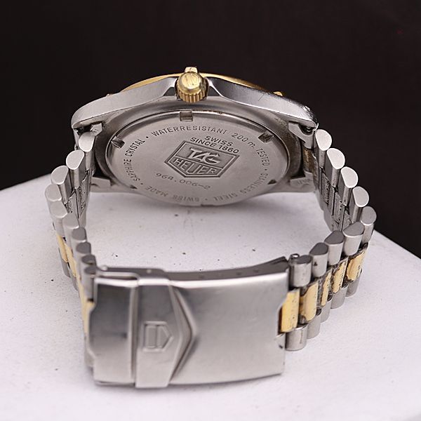 1円 タグホイヤー QZ 964.006-2 ゴールド文字盤 デイト ラウンド メンズ腕時計 TCY 0551100 5ERT_画像4
