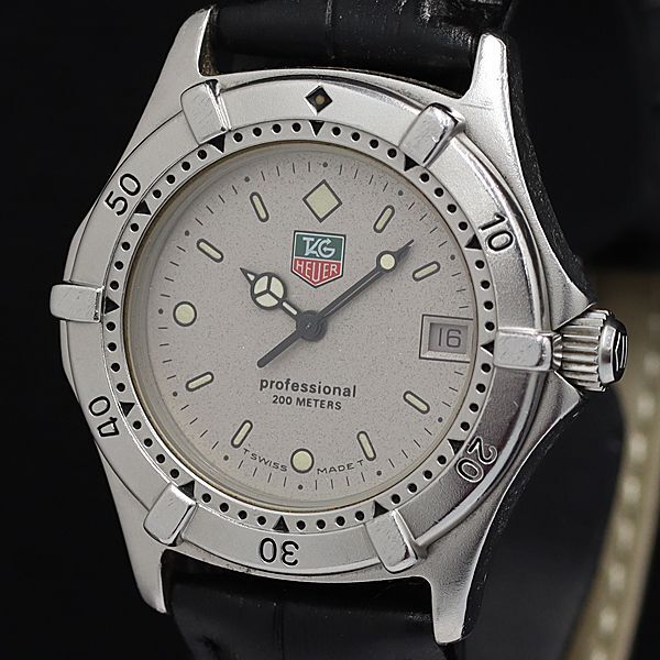 1 jpy operation superior article TAG Heuer 2000 series 962.213-2 QZ gray face Date men's wristwatch KTR 8611100 5MGY