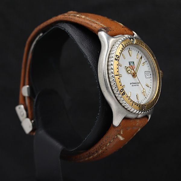 1円 保付 稼働 タグホイヤー プロフェッショナル200M セル QZ WI-1250-K0 白文字盤 メンズ腕時計 KMR 7251200 5APT_画像2