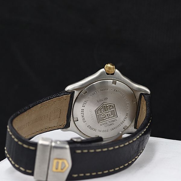 1円 稼働 タグホイヤー セル WI.1151 QZ ゴールド文字盤 デイト プロフェッショナル200M メンズ腕時計 KMR 2917200 5APT_画像4