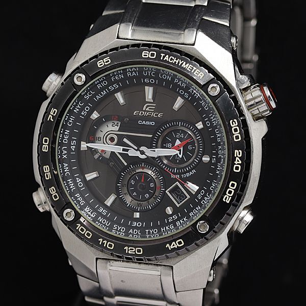 1 jpy Casio Edifice EFE-500 QZ black face Date men's wristwatch KTR 3797000 4NBG2