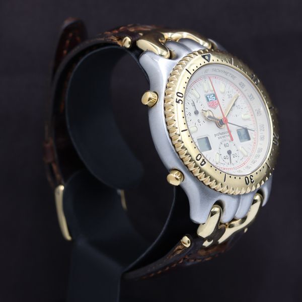 1円 稼働 良品 タグホイヤー CG1123-0 プロフェッショナル セナモデル スモセコ アイボリー文字盤 QZ メンズ腕時計 TKD 8418300 5GTT_画像2