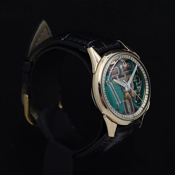 1円 ブローバ アキュトロン スペースビュー 音叉式 QZ 緑スケルトン文字盤 メンズ腕時計 NSY 5569300 5APT_画像2