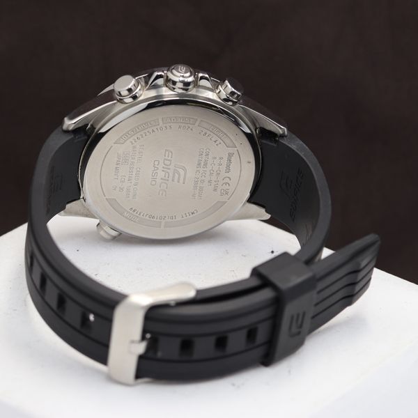 1円 保/箱付 稼働 良品 カシオ エディフィス 5686 ECB-30 QZ ブラック文字盤 メンズ腕時計 TKD 4686000 5ANT_画像4