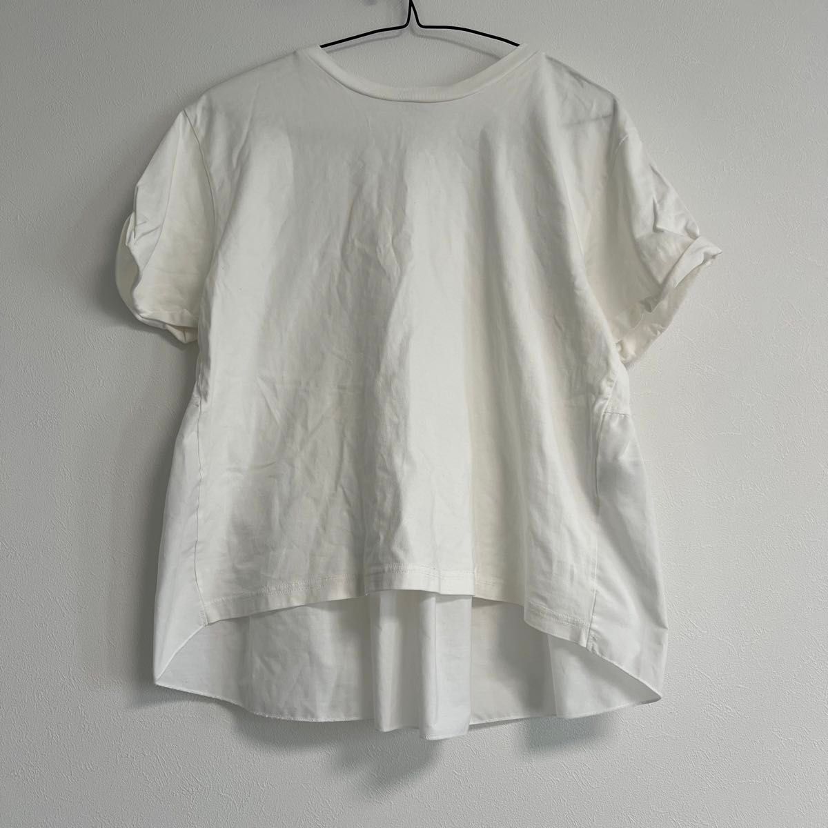 Tシャツ 白 カットソー トップス ブラウス 半袖　ローリーズファーム