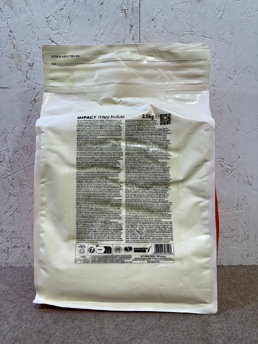 現状品 新品未開封 MYPROTEIN/マイプロテイン Impact ホエイ アイソレート UNFLAVOURED/ノンフレーバー 2.5kg_画像2