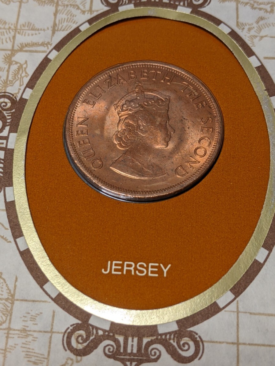 アンティークコイン ジャージー島 1/12シリング貨（12ペニー分・チャールズ２世1660から300周年）解説付セレクトカバー(ジャージー消印)の画像1