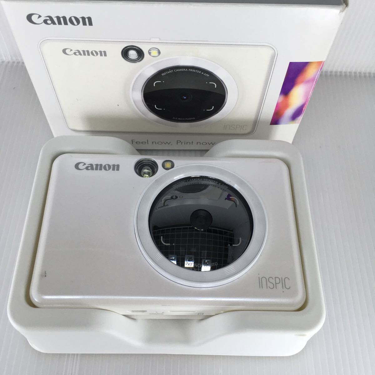 ジャンク：Canon iNSPiC ZV-123-PW ミニフォトプリンター ※バッテリー充電不良 ※送料410円_画像9