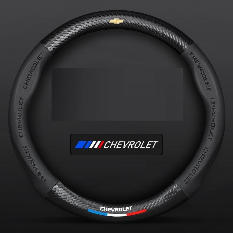 * new goods * Chevrolet * steering wheel cover * charcoal element fiber * steering wheel cover * motion type black 