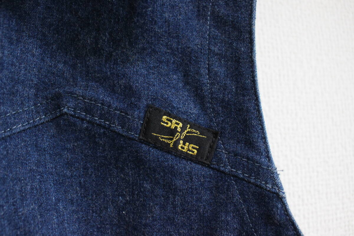 E7185 SONIA RYKIEL Jeans ソニアリキエル ジーンズ デニム ベスト ジレ デニムシャツ 青 ブルー ゴールド 38 VINTAGE ヴィンテージ_画像4