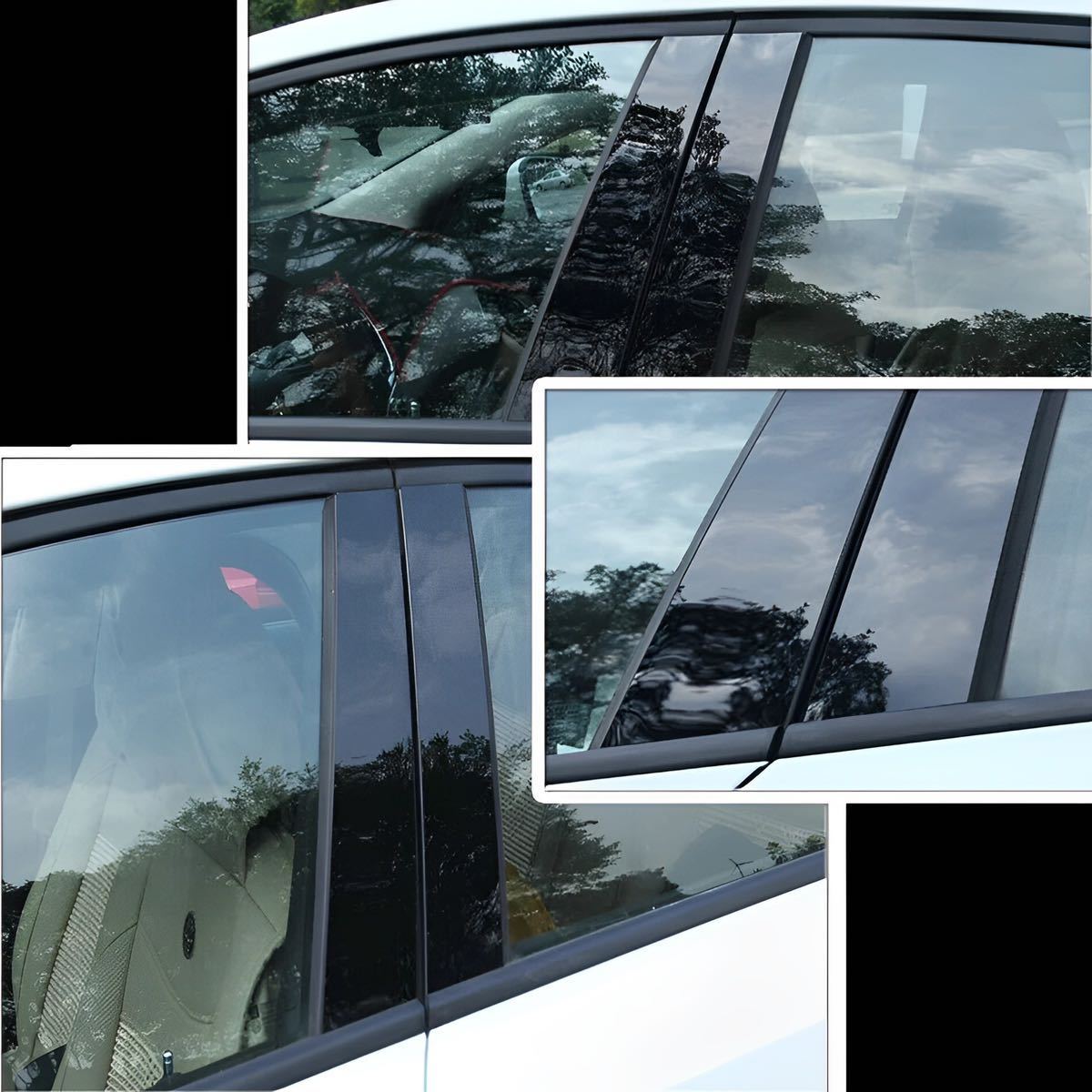 スバル XV エックスブイ GT系 GT型 サイドドアピラーピアノブラックステッカー ガーニッシュ パネル ドアトリム黒色カバー ウィンドウ 窓_画像4