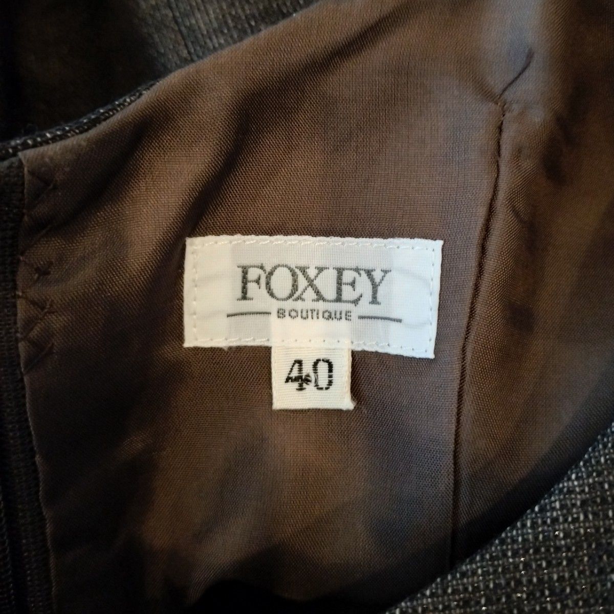 フォクシーブティック　FOXEY　ブラウン　ワンピース　ノースリーブ　40 Mサイズ