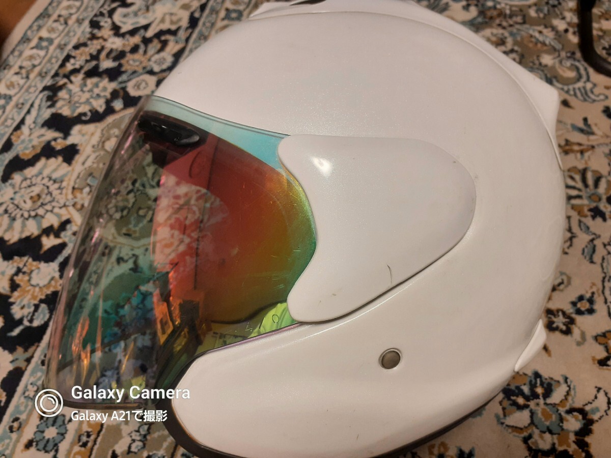 Arai アライ MZ パールホワイトmz ジェットヘルメット/ 57.58サイズ M /【10年製】レインボーシールドの画像5