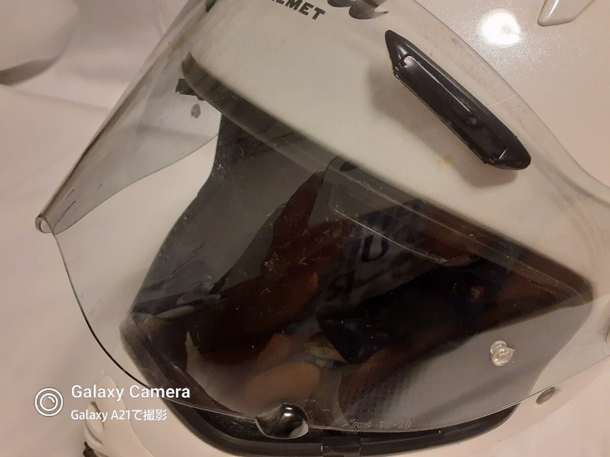 Arai アライ TOUR-CROSS3 GLASS WHITE ツアークロス3 グラスホワイト フルフェイス ヘルメット Sサイズ PSC used_画像3