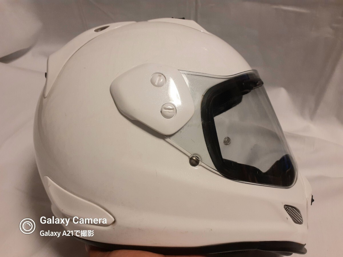 Arai アライ TOUR-CROSS3 GLASS WHITE ツアークロス3 グラスホワイト フルフェイス ヘルメット Sサイズ PSC used_画像7