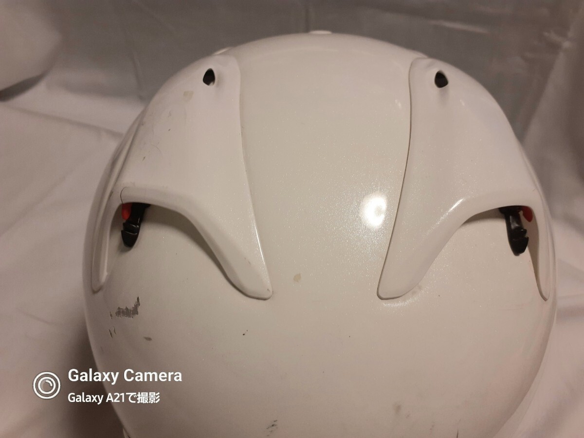 Arai アライ TOUR-CROSS3 GLASS WHITE ツアークロス3 グラスホワイト フルフェイス ヘルメット Sサイズ PSC used_画像6