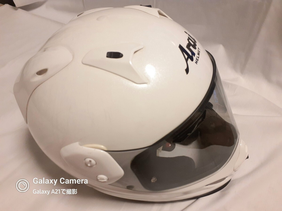 Arai アライ TOUR-CROSS3 GLASS WHITE ツアークロス3 グラスホワイト フルフェイス ヘルメット Sサイズ PSC used_画像8