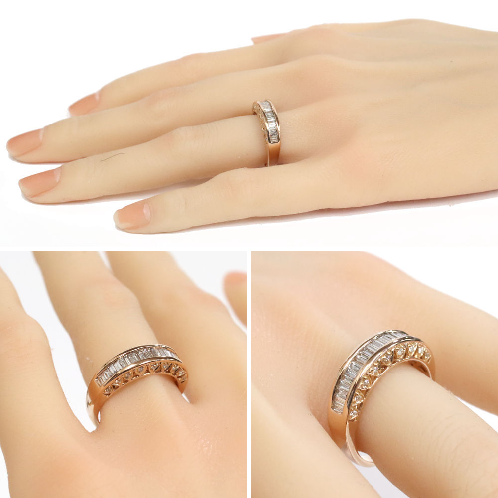 K18PG diamond ring D0.71 5.2g #15