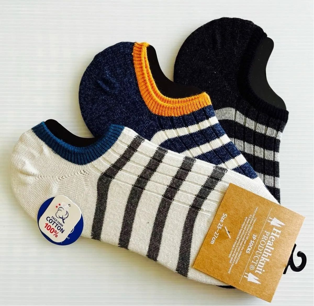 ヘルスニット　Healthknit 靴下　ソックス　25〜27cm　新品　綿　スニーカーソックス　ショート